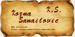 Kozma Samailović vizit kartica